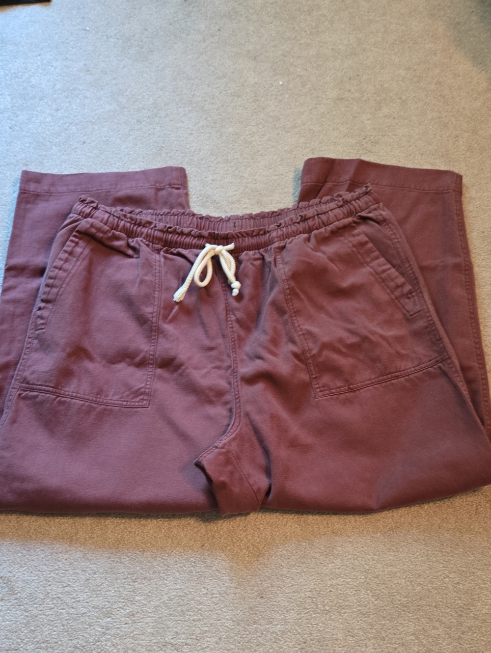 Old Navy XL Tall Mauve High-Waisted Utility Ankle Pants Mid-Rise Straight